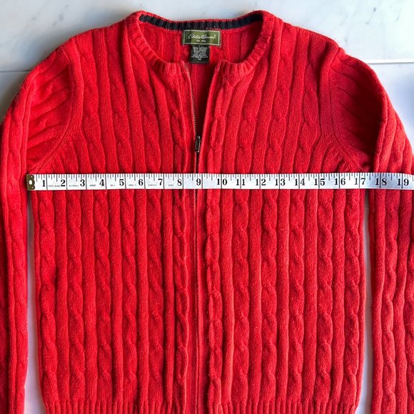 Vintage Eddie Bauer Cotton/Angora/Nylon Sweater in Red - Picture 9 of 13